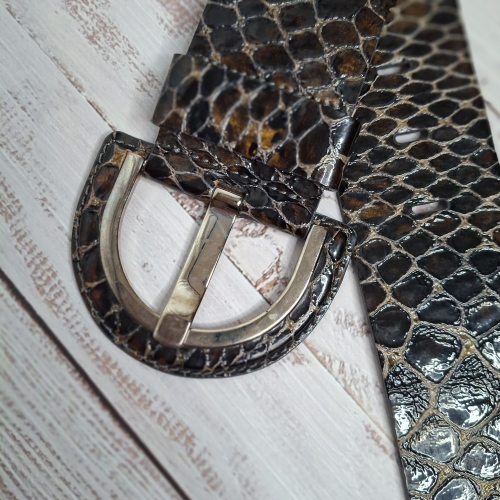Banana Republic Python Print Genuine Italian Leat… - image 3